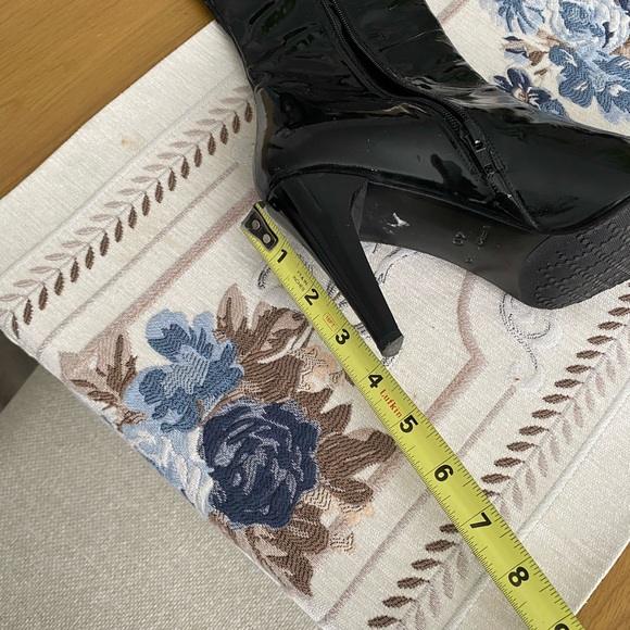 NIB Kemal Tanca Black Patent Leather Knee-High Boots - Size 9.5 - Picture 6 of 16